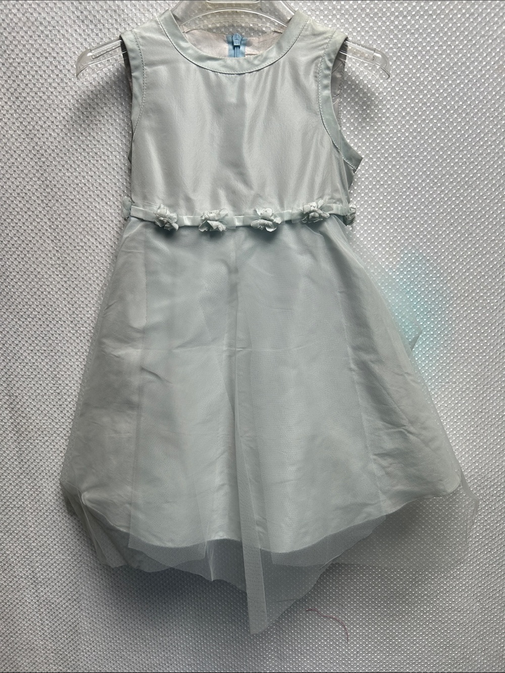 Made in Italy by Loredana. Elegant Silk blend Lt Blue RosetteTrim Formal Dress